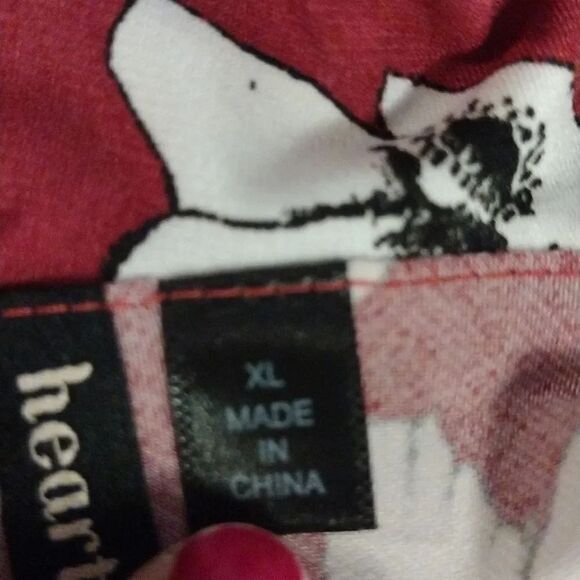 Heart Soul Pink White Floral Ruffled Cold Shoulder Surplice Bodysuit XL - Picture 14 of 14